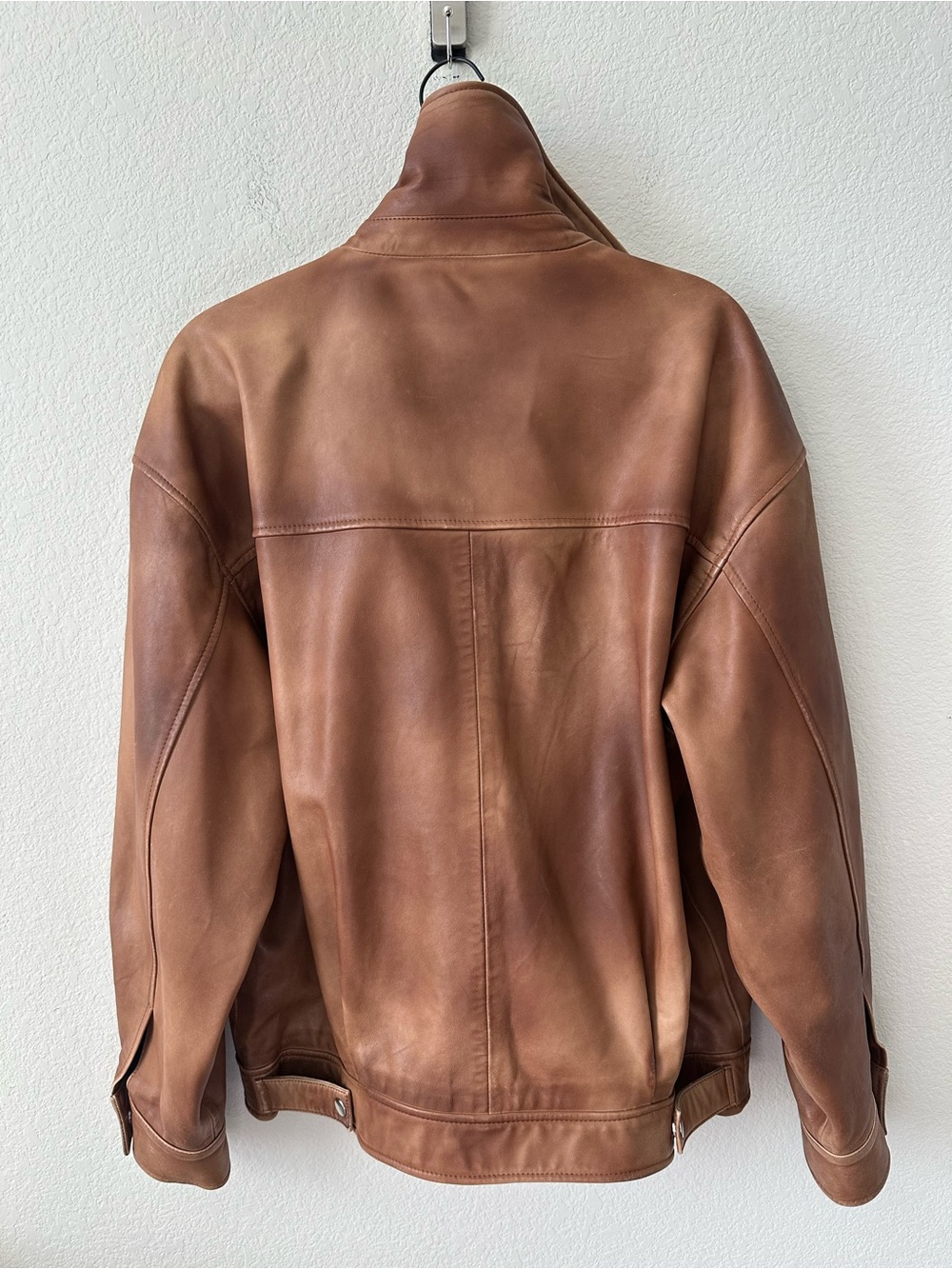 REFORMATION VEDA Marco Brown Leather Oversized Bomber SZ M - Picture 8 of 8